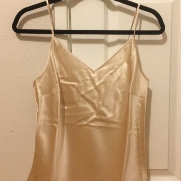 [NEW] [NWT] YEATION Silk Satin Slip Nightgown Rose Gold Pink Dress Chemise [M] - Picture 2 of 8